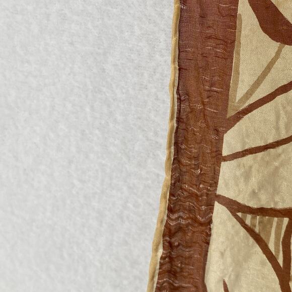 Vintage Scarf Silk Hand Rolled Floral Bandana Square Brown 31" x 30" - Picture 9 of 13